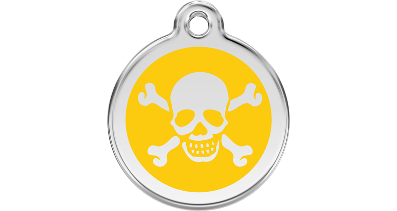 Známka Red Dingo Lebka žlutá S