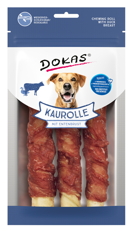 Dokas Tyčky z hovězí kůže obalené kachním masem 150 g