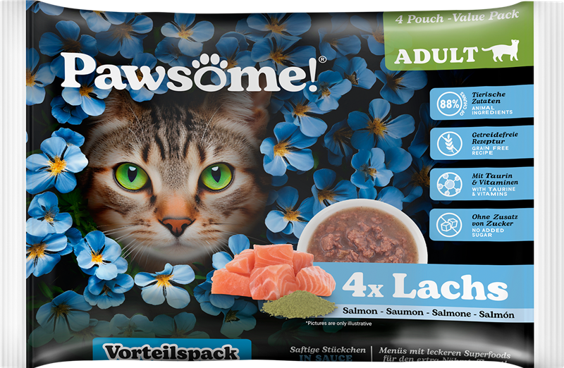 Pawsome! Adult s lososem Multipack 4x85 g