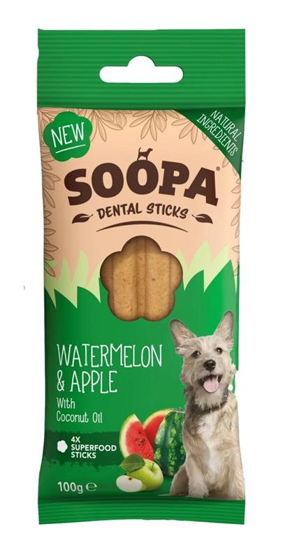 Dentální tyčinky Soopa s melounem a jablkem 100 g