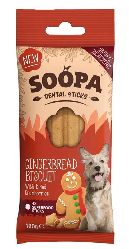 Dentální tyčinky Soopa Gingerbread Biscuit 100 g