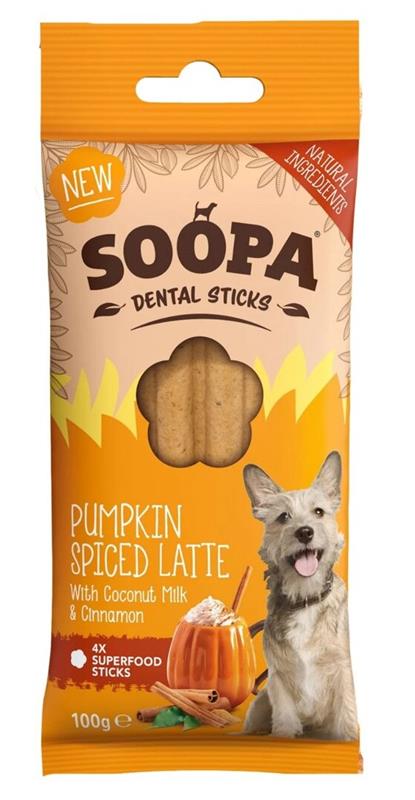 Dentální tyčinky Soopa Pumpkin Spiced Latte 100 g