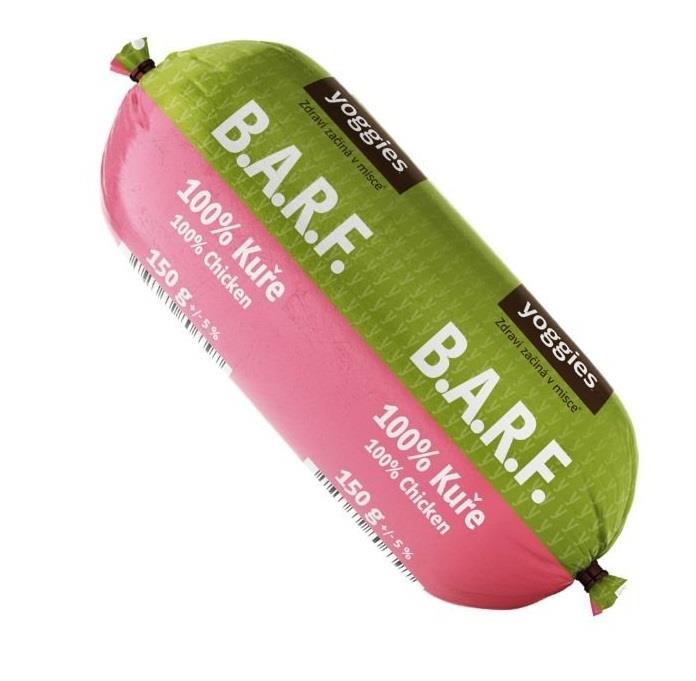 Yoggies B.A.R.F. 100% kuře s probiotiky Syrové maso pro psy 150g