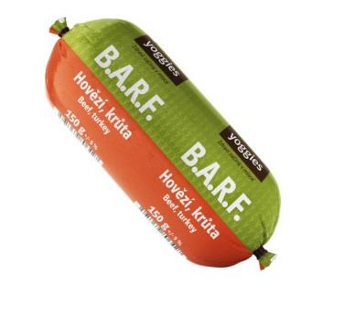 Yoggies B.A.R.F. Hovězí a krůta s probiotiky Syrové maso pro psy 150g