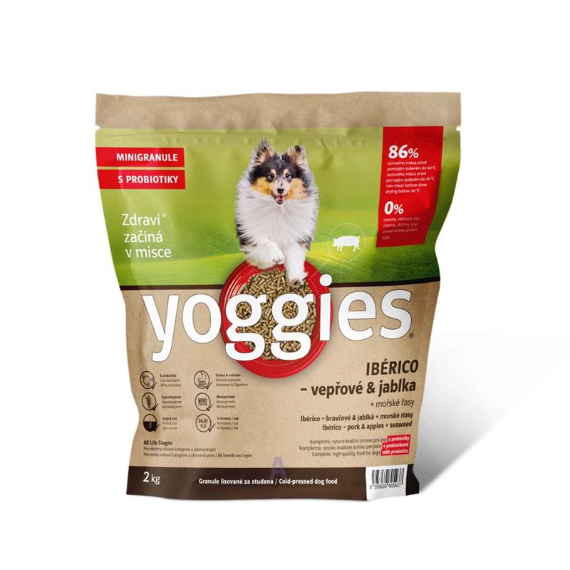 Yoggies MINIGRANULE Ibérico vepřové maso s jablky lisované za studena s probiotiky 2kg