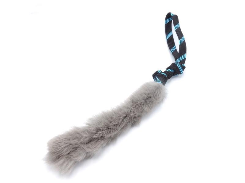 Pískací Potvůrky – Přetahovadlo pro psa – 20cm králík na krátké rukojeti modrá