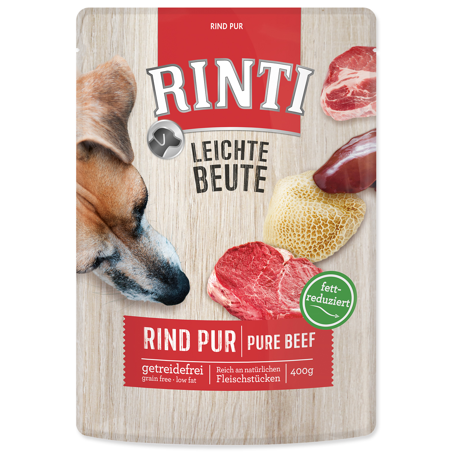 Rinti Dog Leichte Beute kapsa hovězí 400g