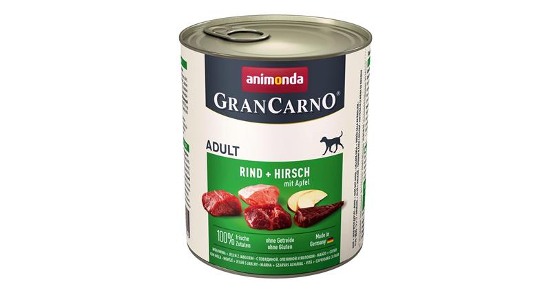 GRANCARNO Adult - hovězí, jelení maso + jablka 800g