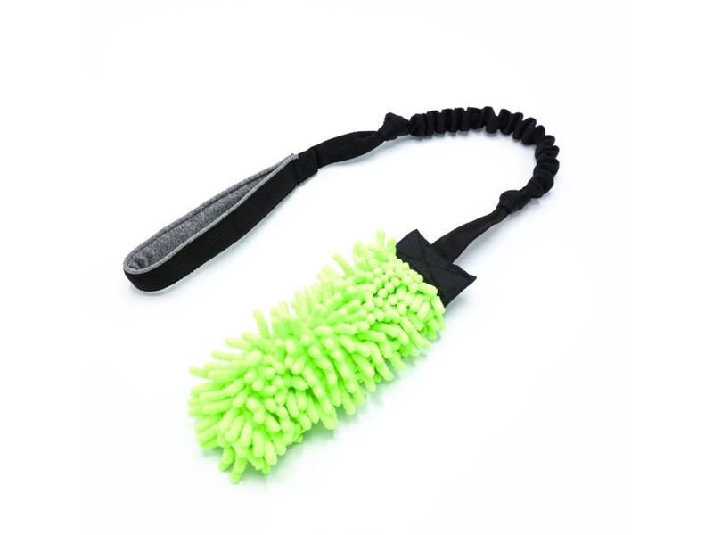 Pískací Potvůrky – Přetahovadlo pro psa – mop s amortizérem žlutozelená