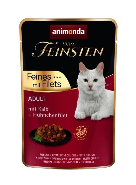 Vom Feinsten Adult FEINES m.Fillets - telecí + kuřecí filet, kapsička pro kočky 85 g