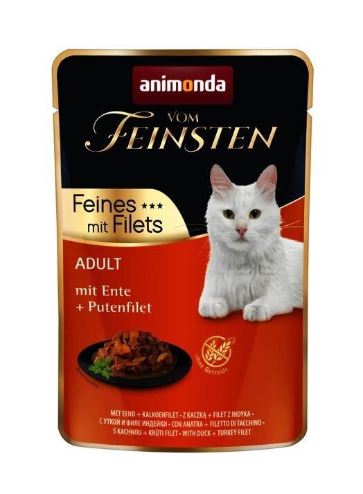 Vom Feinsten Adult FEINES m.Fillets - kachna + krůtí filet, kapsička pro kočky 85 g