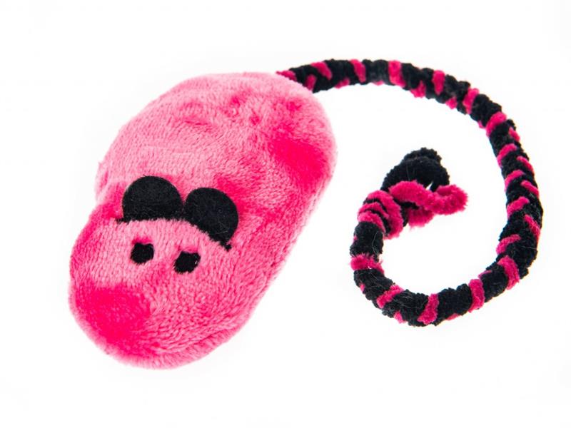 Pískací Potvůrky – myš s chrastítkem - růžová