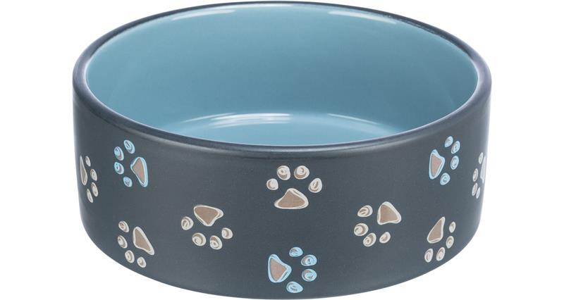 Keramická miska JIMMY tmavě šedá s packami 0,75l