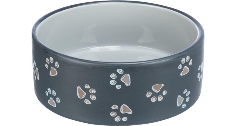 Keramická miska JIMMY tmavě šedá s packami 1,5l