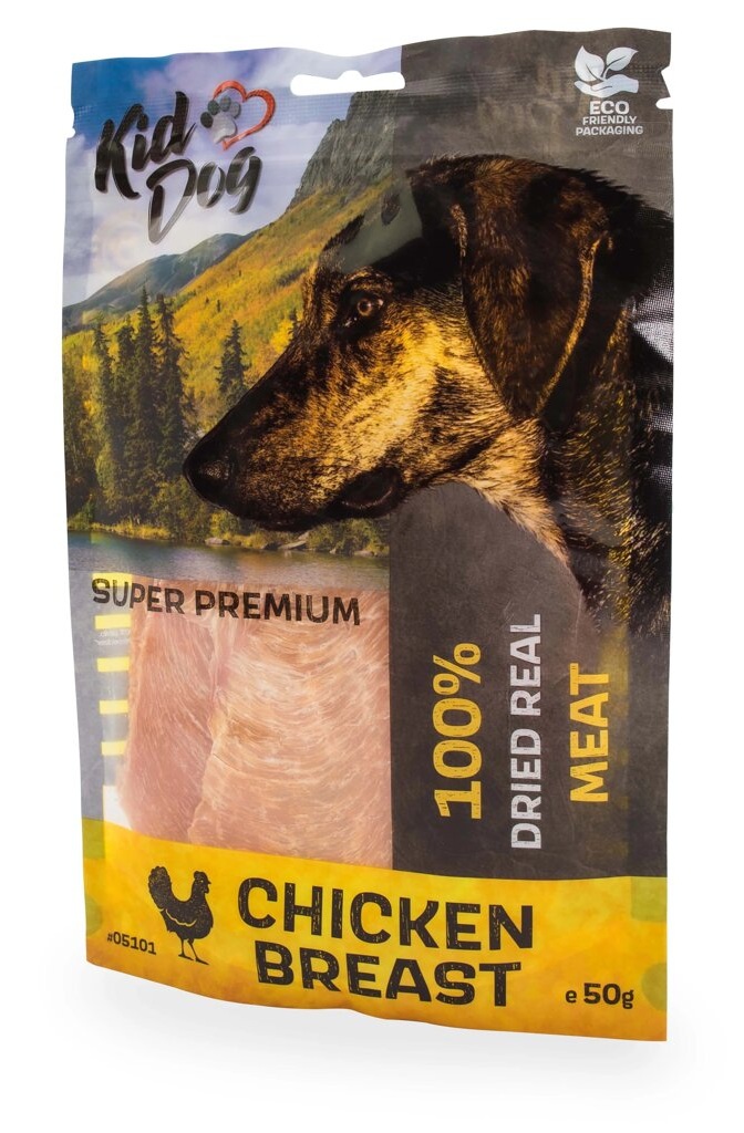 KIDDOG SUPER PREMIUM 100% kuřecí prsa - tenké plátky 50 g