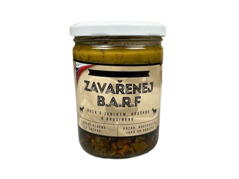 Zavařenej B.A.R.F. – Koza s jablkem,hruškou a brusinkou 375g