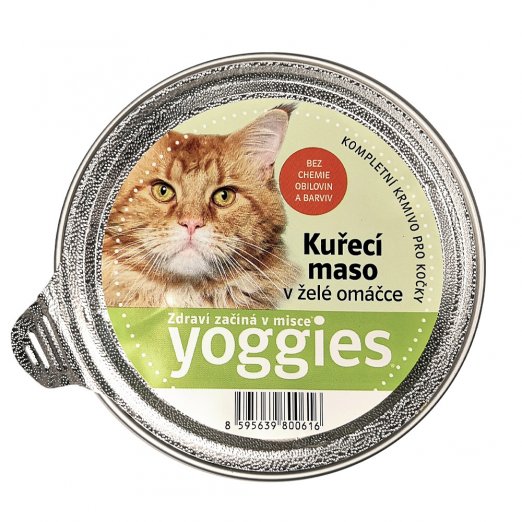 Yoggies mističky s kuřecím masem a želé omáčkou pro kočky 85g