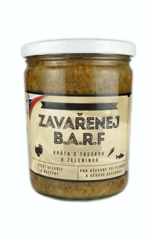Zavařenej BARF - Krůta s treskou, rýží a zeleninou