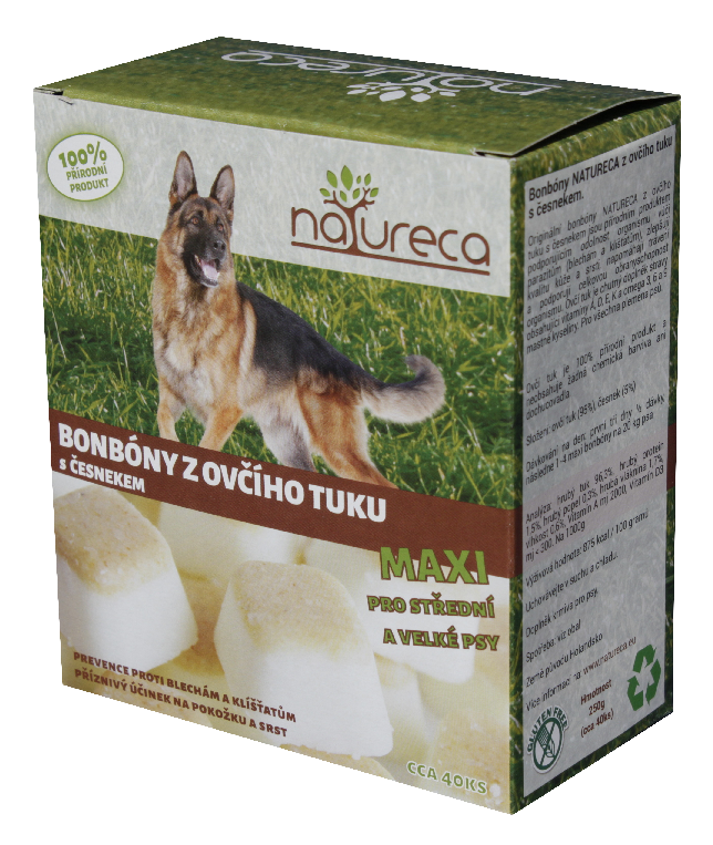 Pochoutka Bonbóny z ovčího tuku s česnekem Maxi 250g