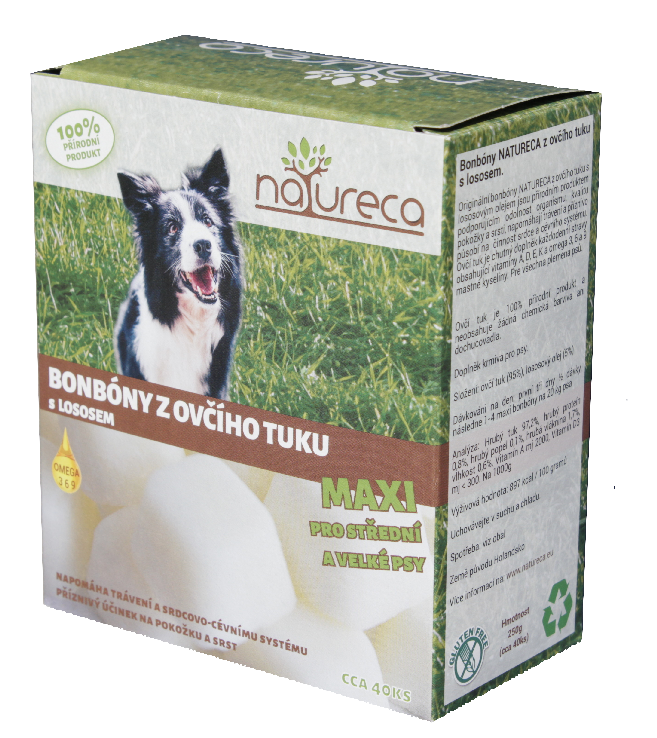 Pochoutka Bonbóny z ovčího tuku s lososem Maxi 250g