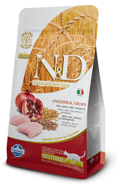N&D LG CAT Neutered Chicken & Pomegranate 300g