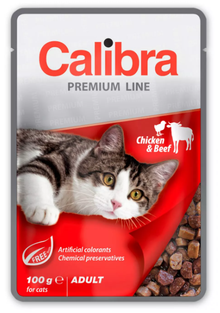Calibra Cat kapsa Premium Adult Chicken & Beef 100g