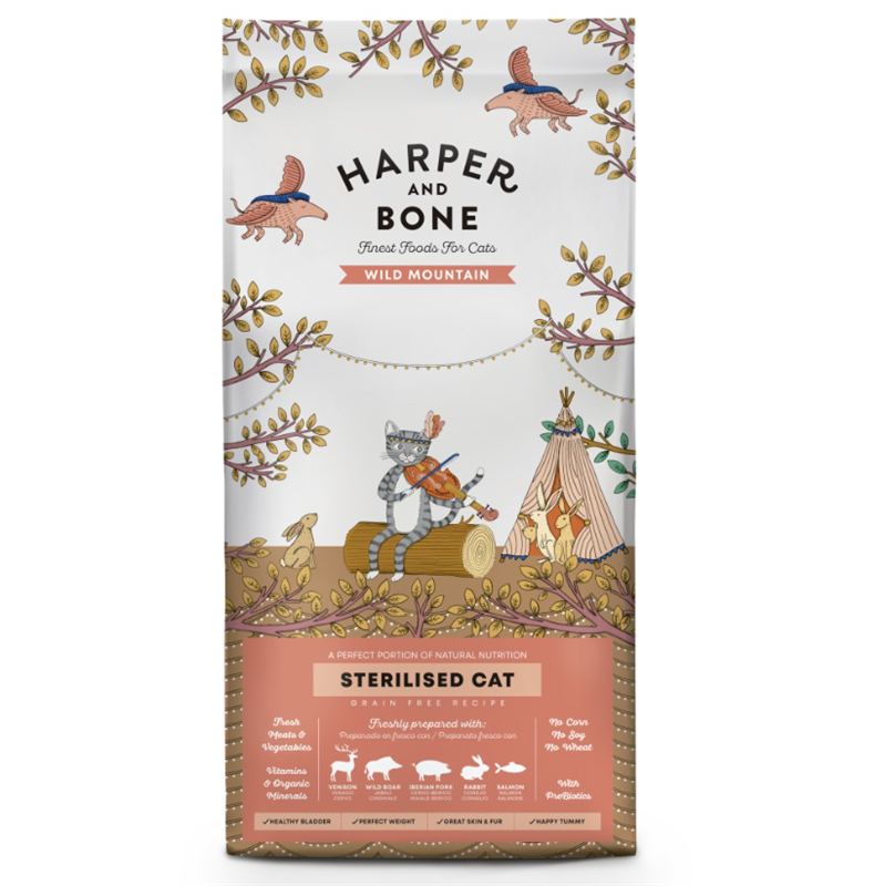 Harper and Bone Cat Sterilised divoké hory 2 kg
