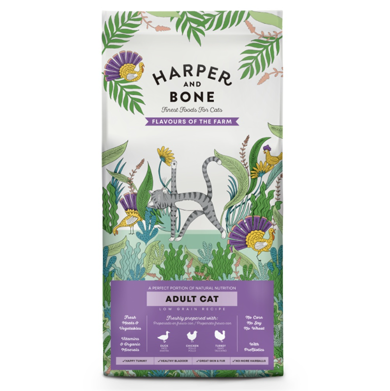 Harper and Bone Cat Adult příchutě farmy 2 kg