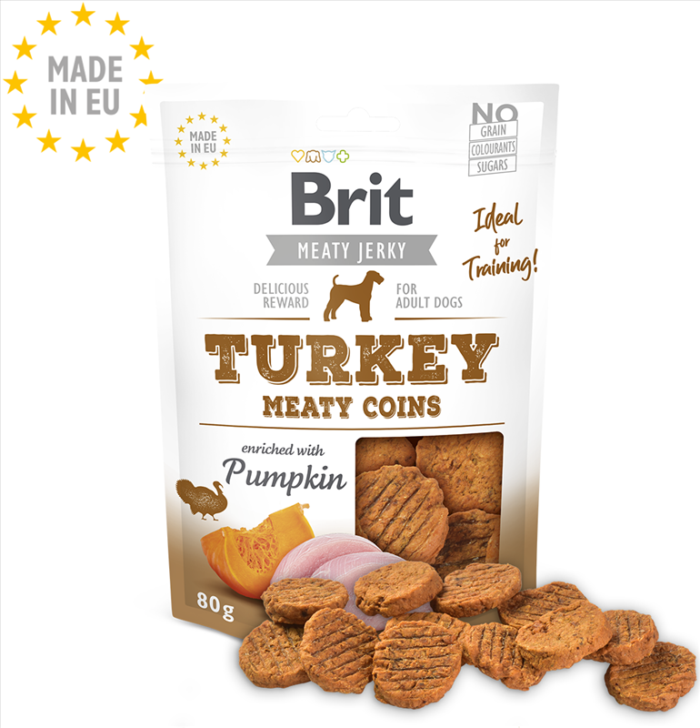 Brit Jerky Turkey Meaty Coins 80g