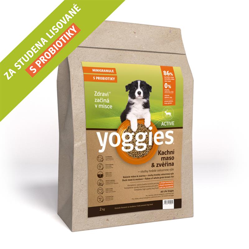 MINIGRANULE Yoggies Active -  kachna a zvěřina 2kg