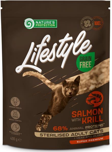 Nature's Protection Cat Dry LifeStyle GF Sterilised Salmon 400 g