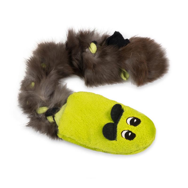 Pískací Potvůrky Krysa s králičí kožešinou - zelená