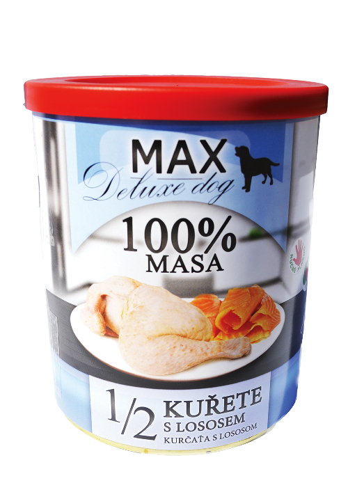 MAX deluxe 1/2 KUŘETE s lososem 800g