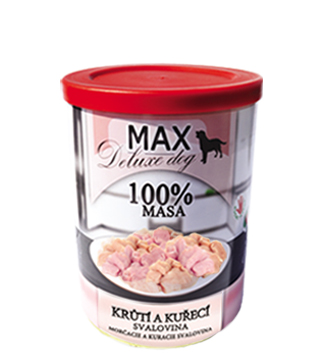 MAX deluxe KRŮTÍ A KUŘECÍ SVALOVINA 400g
