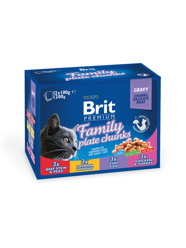 Brit Premium Cat kapsičky Family Plate 1200 gr.