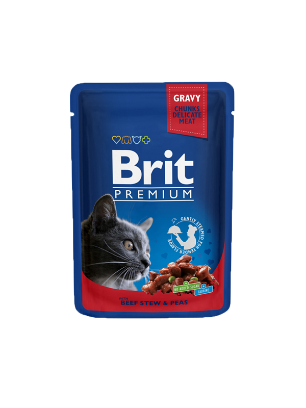 BRIT Premium CAT kapsička Beef Stew & Peas 100 gr.