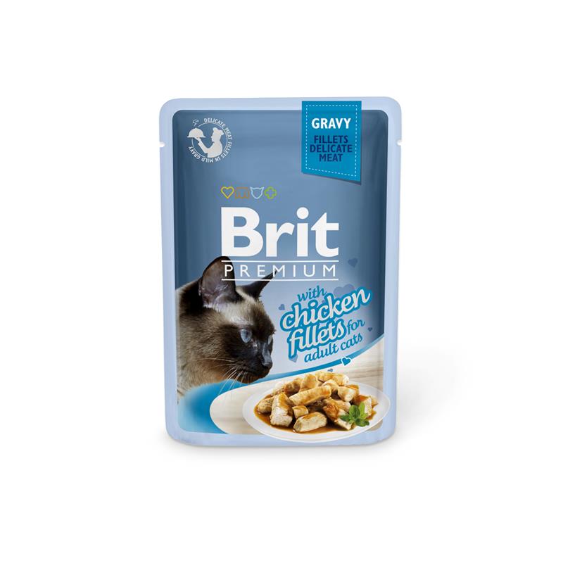 BRIT Premium CAT kapsička Chicken Fillets in Gravy 85 gr.
