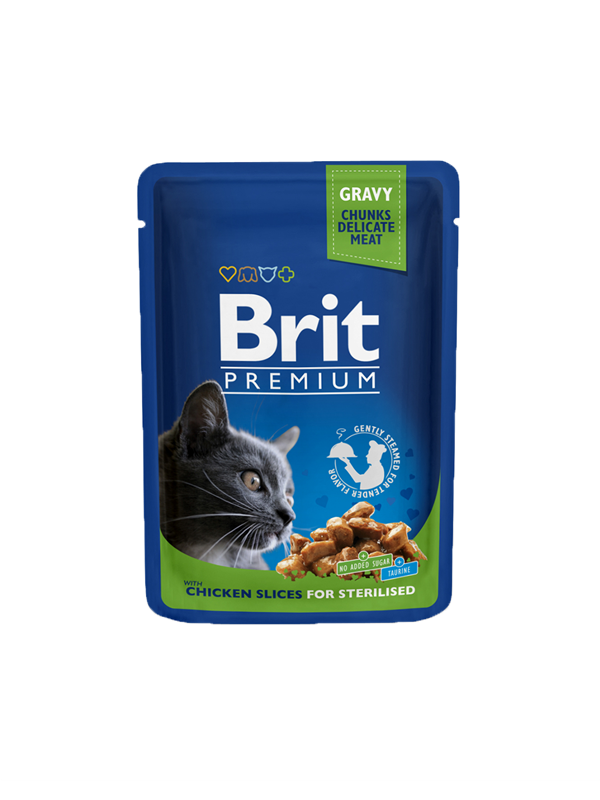 BRIT Premium CAT kapsička Chicken Slices Sterilised 100 gr.