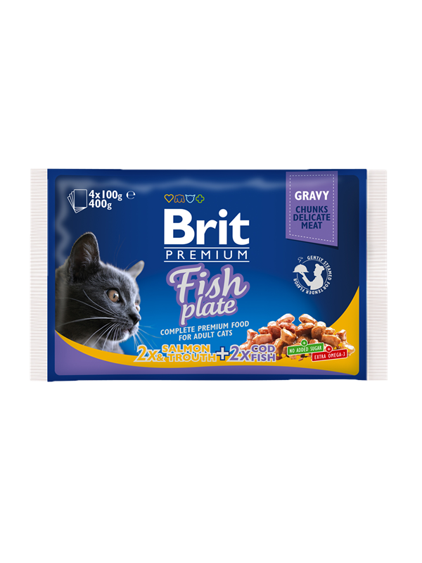 Brit Premium Cat kapsičky Fish Plate 400gr.