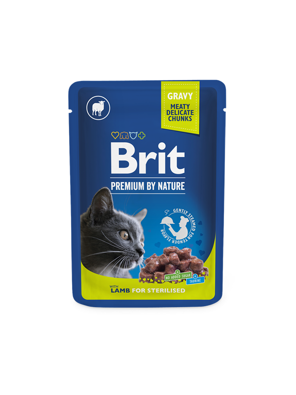 BRIT Premium CAT kapsička Lamb in Gravy Sterilised 100 gr.