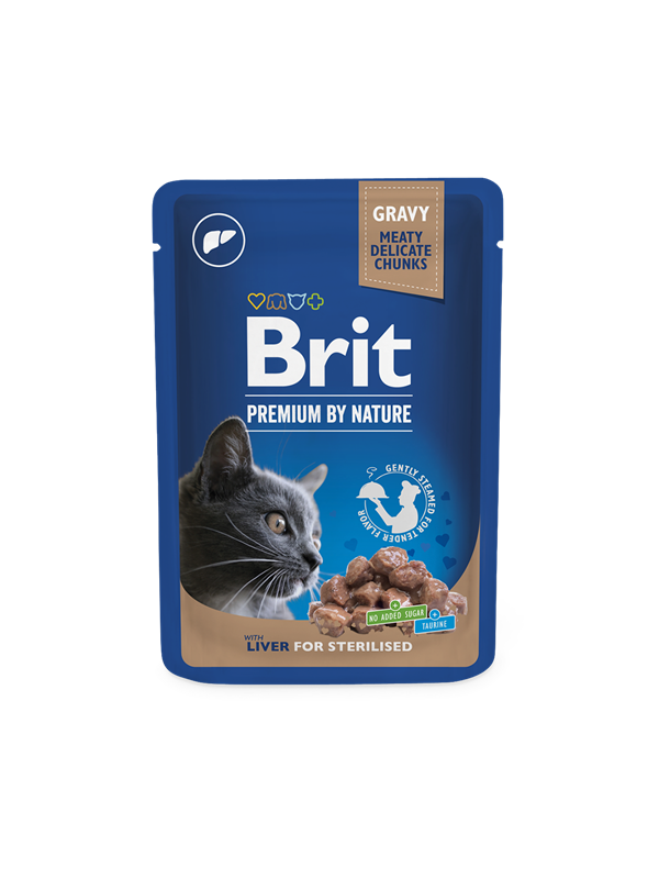 BRIT Premium CAT kapsička Chunks in Gravy with Liver Sterilised 100 gr.
