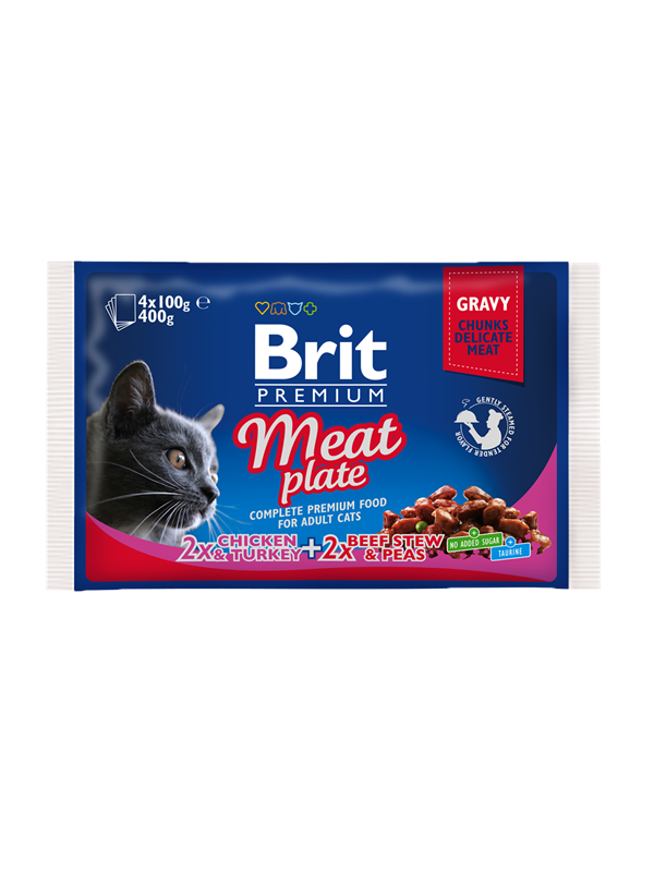Brit Premium Cat kapsičky Meat Plate 400gr.