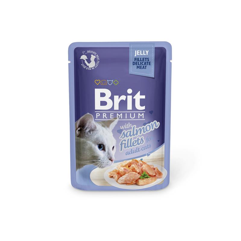 BRIT Premium CAT kapsička Salmon Fillets in Jelly 85 gr.