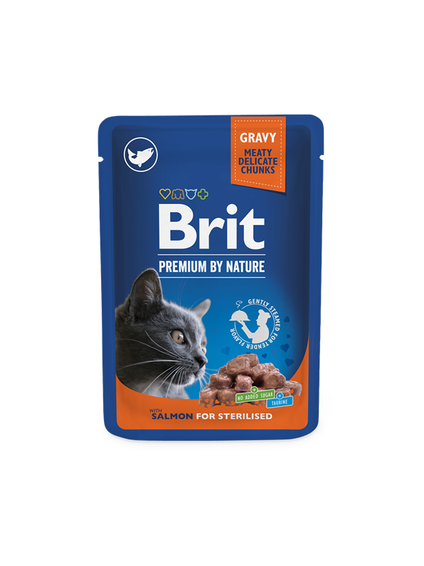 BRIT Premium CAT kapsička Salmon Sterilised 100 gr.