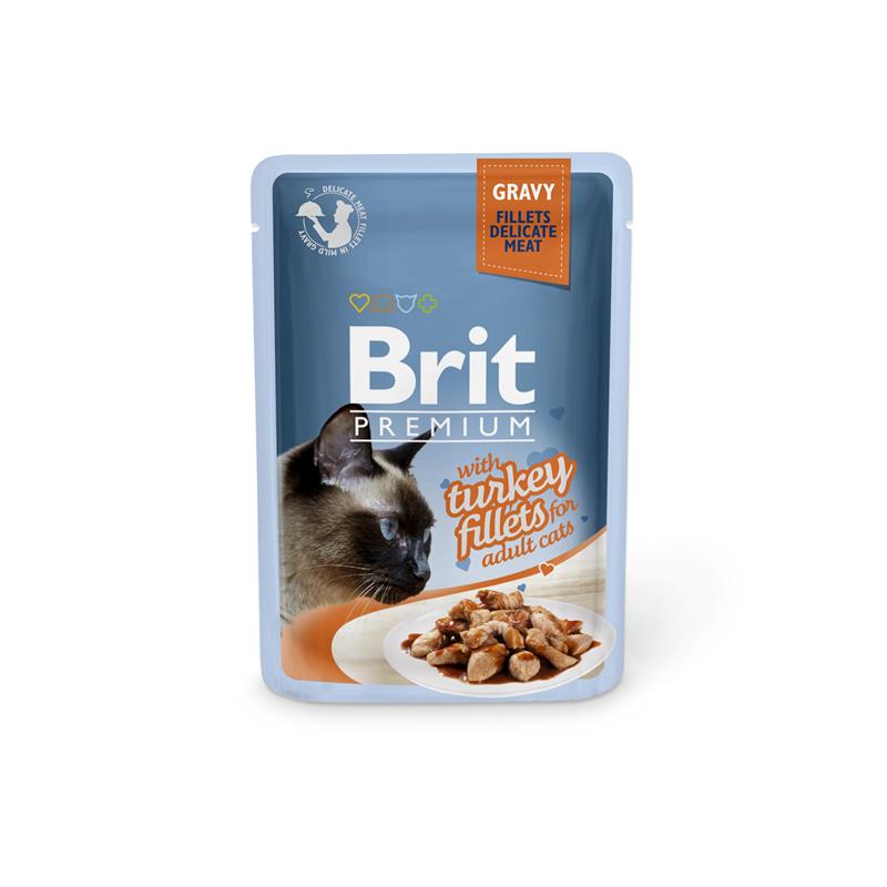 BRIT Premium CAT kapsička Turkey Fillets in Gravy 85 gr.