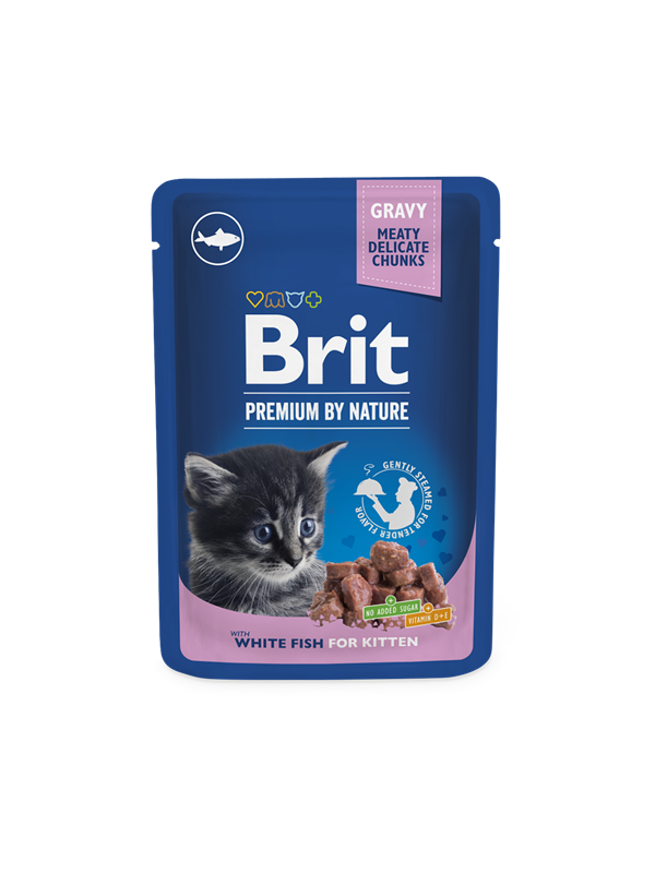 BRIT Premium CAT kapsička White Fish in Gravy Kittens 100 gr.