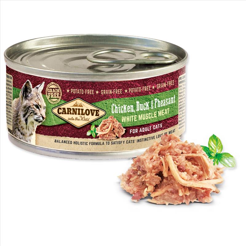 Konzerva CARNILOVE WMM Chicken, Duck & Pheasant for Adult Cats 100g