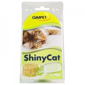Gimpet ShinyCat tuňak a kočičí tráva 2x70g