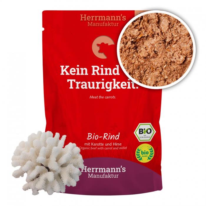 BIO Kapsička. Hovězí maso s mrkví a jáhly 100 g