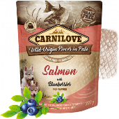 Carnilove Dog Pouch Paté Salmon & Blueber Puppies 300g